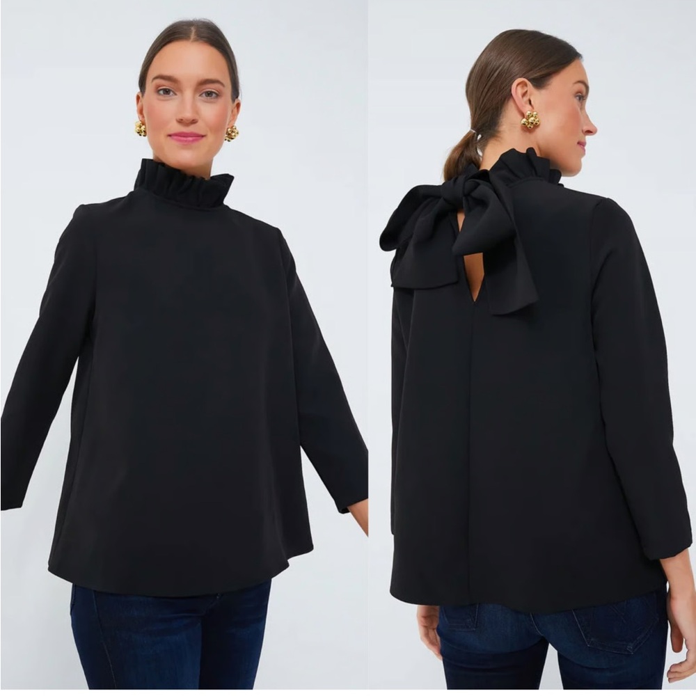 Pomander Palace Faye Blouse, black ruffle, medium